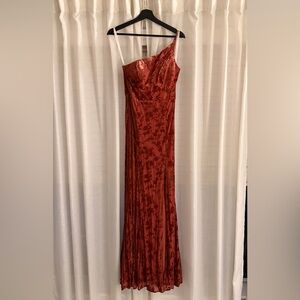 Azazie Atelier Velvet Burnout Floral Gown
